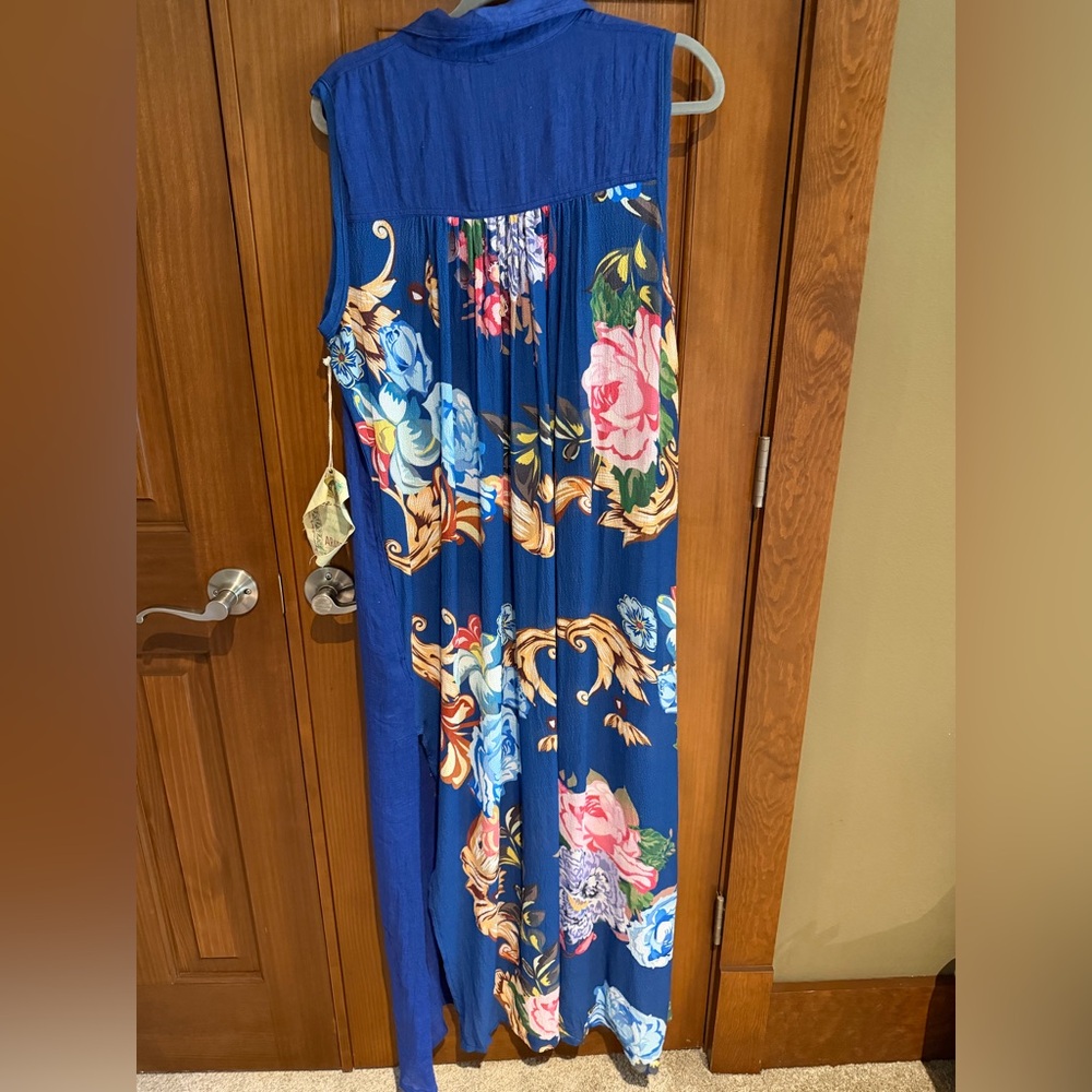 Aratta Cobalt Blue Sleeveless Embroidered Maxi Dress - Picture 3 of 3